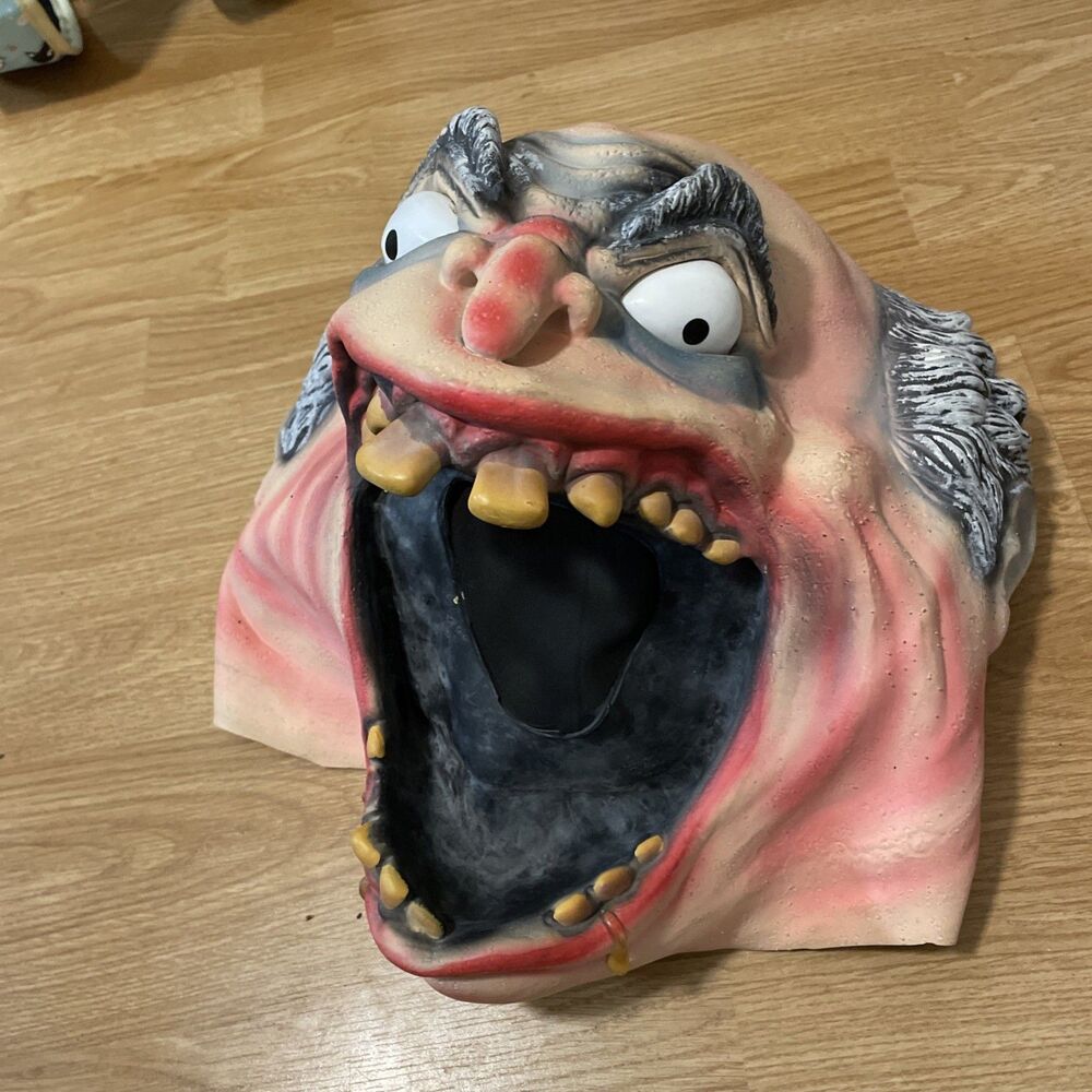 Vintage 90s Easter Unlimited Screaming Angry Old Man Halloween Mask Latex